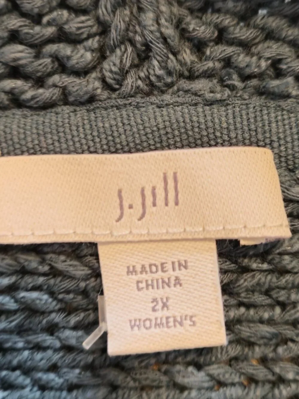 J. Jill Dark Teal Open Front Cardigan Plus Size 2X